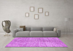 Machine Washable Abstract Purple Modern Area Rugs in a Living Room, wshabs2954pur