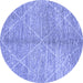 Round Abstract Blue Modern Rug, abs2954blu