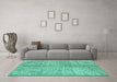 Machine Washable Abstract Turquoise Modern Area Rugs in a Living Room,, wshabs2954turq