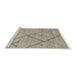 Sideview of Machine Washable Abstract Gold Rug, wshabs2955