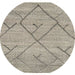 Round Abstract Gold Modern Rug, abs2955