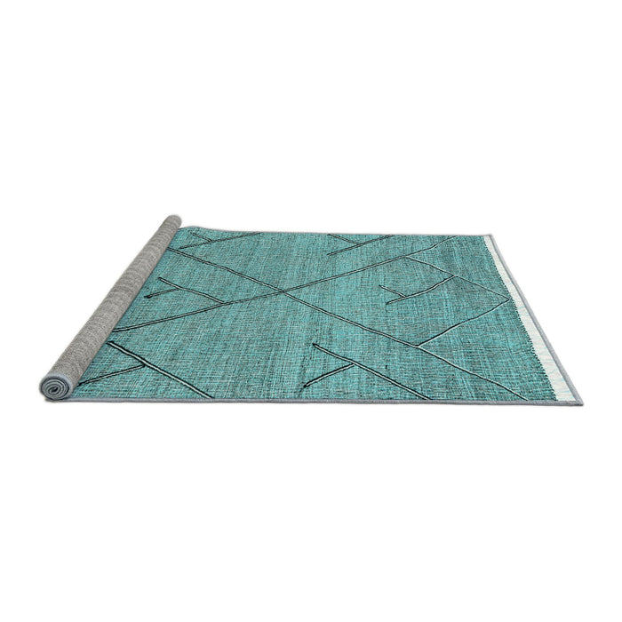 Sideview of Machine Washable Abstract Light Blue Modern Rug, wshabs2955lblu