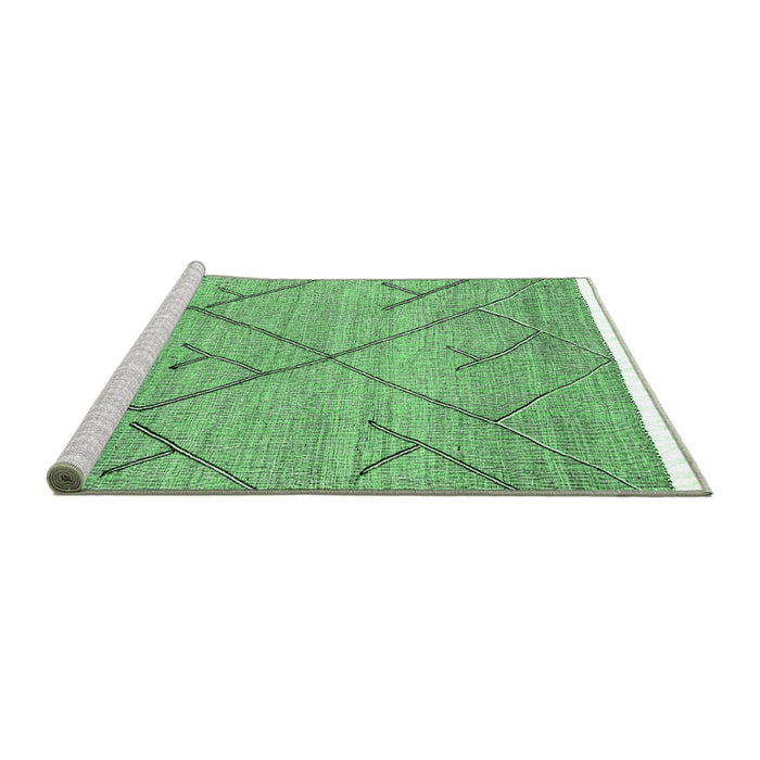 Sideview of Machine Washable Abstract Emerald Green Modern Area Rugs, wshabs2955emgrn