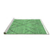 Sideview of Machine Washable Abstract Emerald Green Modern Area Rugs, wshabs2955emgrn