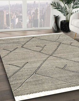 Abstract Gold Modern Rug in Family Room, abs2955