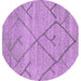 Round Abstract Purple Modern Rug, abs2955pur