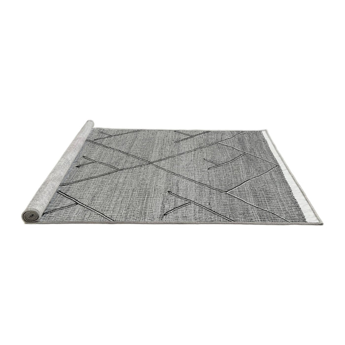 Sideview of Machine Washable Abstract Gray Modern Rug, wshabs2955gry