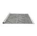 Sideview of Machine Washable Abstract Gray Modern Rug, wshabs2955gry