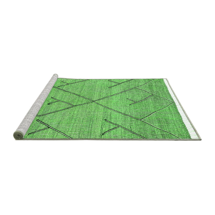 Sideview of Machine Washable Abstract Green Modern Area Rugs, wshabs2955grn