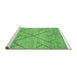 Sideview of Machine Washable Abstract Green Modern Area Rugs, wshabs2955grn