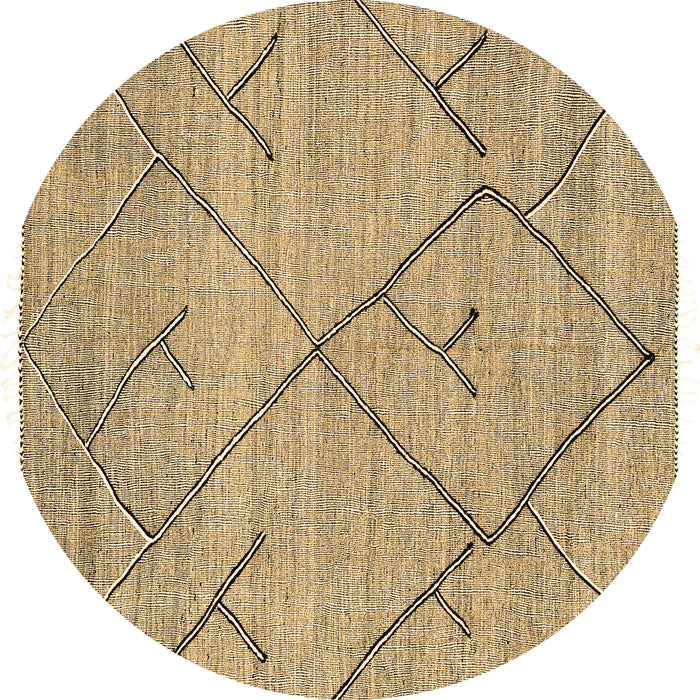 Round Abstract Brown Modern Rug, abs2955brn