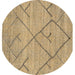 Round Abstract Brown Modern Rug, abs2955brn