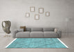 Machine Washable Abstract Light Blue Modern Rug in a Living Room, wshabs2955lblu