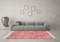 Machine Washable Abstract Red Modern Rug, wshabs2955red