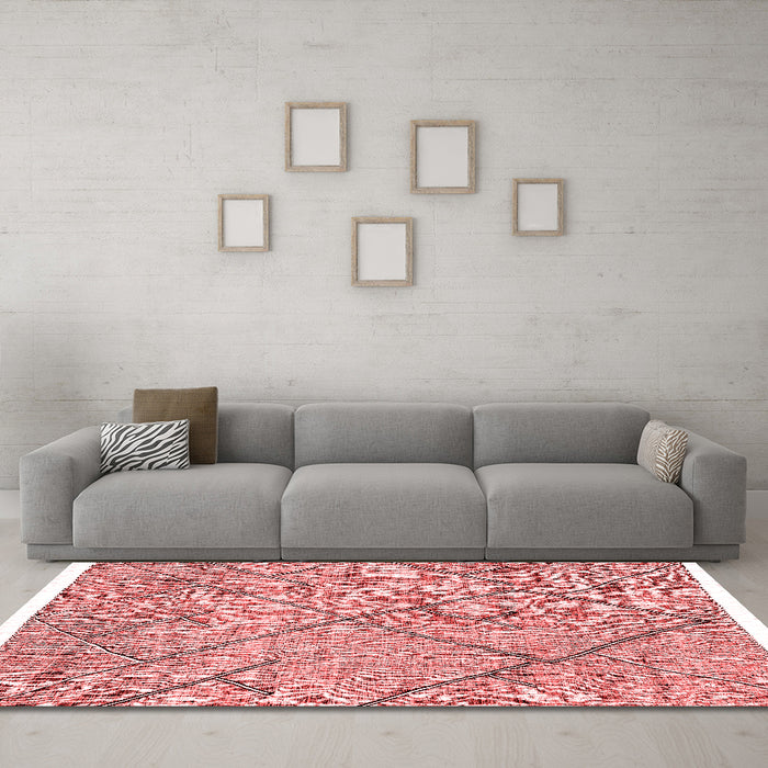 Modern Red Washable Rugs