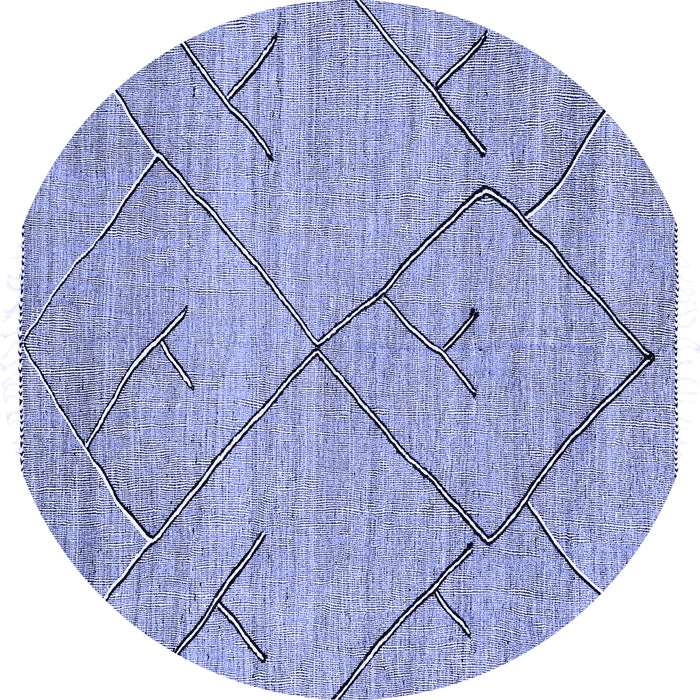 Round Abstract Blue Modern Rug, abs2955blu