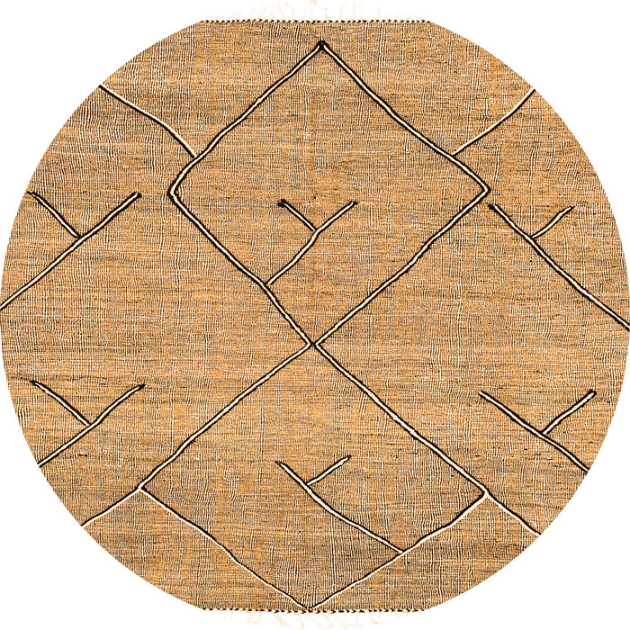 Round Abstract Orange Modern Rug, abs2955org