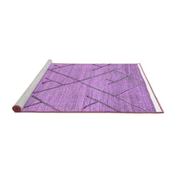 Sideview of Machine Washable Abstract Purple Modern Area Rugs, wshabs2955pur