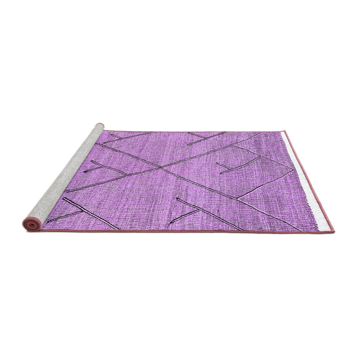 Sideview of Machine Washable Abstract Purple Modern Area Rugs, wshabs2955pur