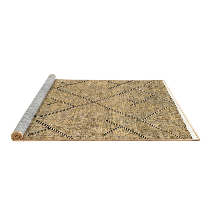 Sideview of Machine Washable Abstract Brown Modern Rug, wshabs2955brn