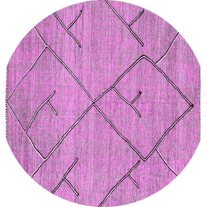 Round Abstract Pink Modern Rug, abs2955pnk