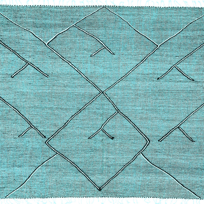 Square Abstract Light Blue Modern Rug, abs2955lblu