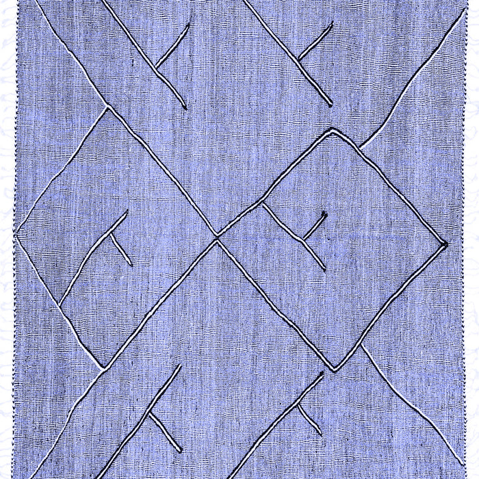 Square Abstract Blue Modern Rug, abs2955blu