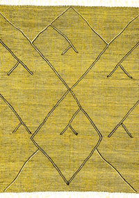 Abstract Yellow Modern Rug, abs2955yw