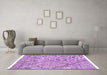 Machine Washable Abstract Purple Modern Area Rugs in a Living Room, wshabs2955pur