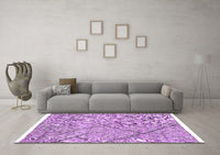 Machine Washable Abstract Purple Modern Rug, wshabs2955pur