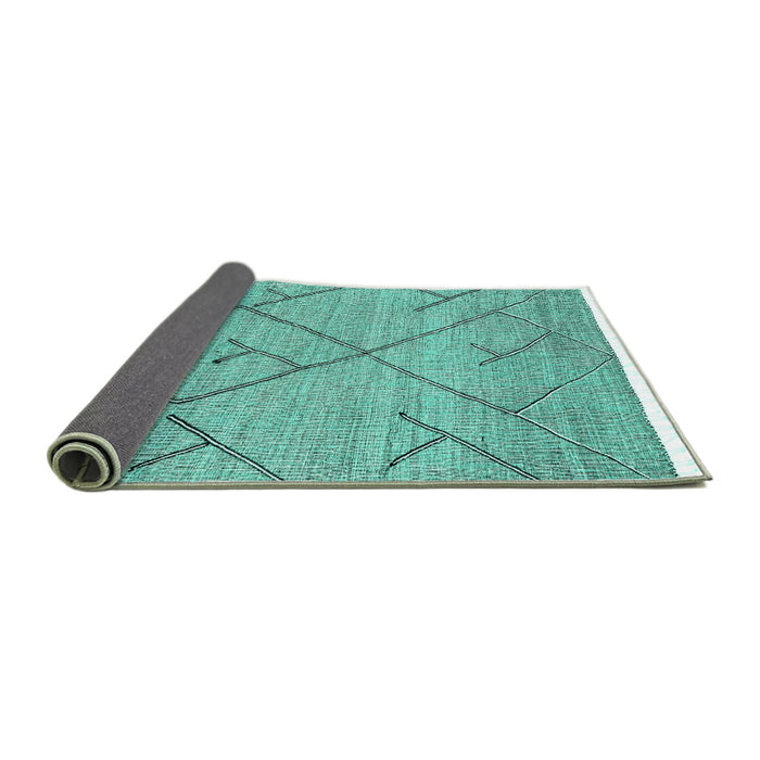 Sideview of Abstract Turquoise Modern Rug, abs2955turq