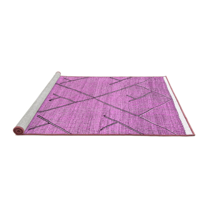 Sideview of Machine Washable Abstract Pink Modern Rug, wshabs2955pnk