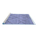 Sideview of Machine Washable Abstract Blue Modern Rug, wshabs2955blu