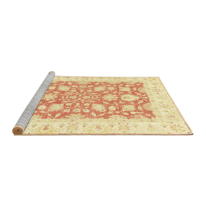 Sideview of Machine Washable Abstract Sun Yellow Rug, wshabs2956