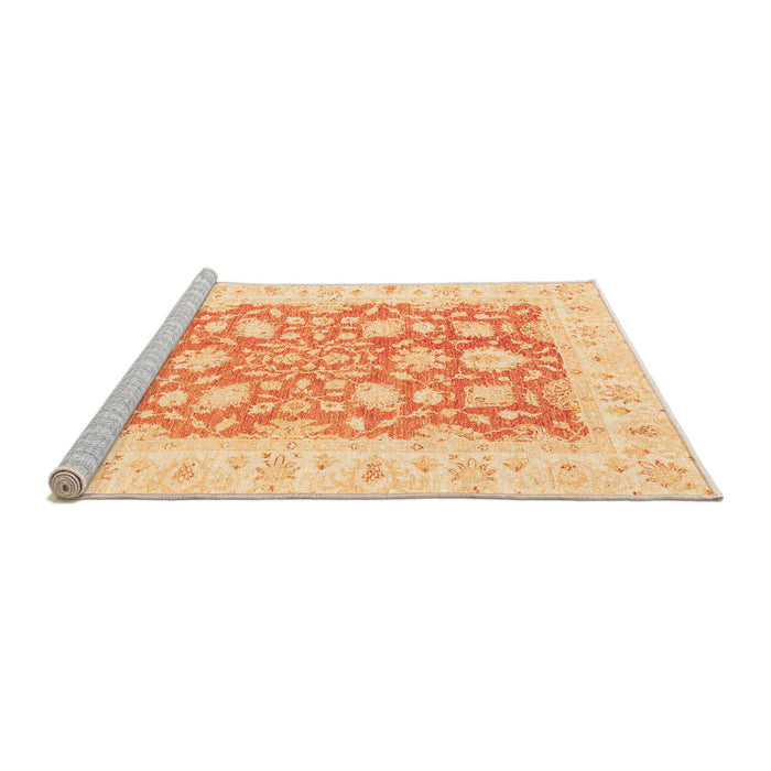 Sideview of Machine Washable Oriental Orange Traditional Area Rugs, wshabs2956org