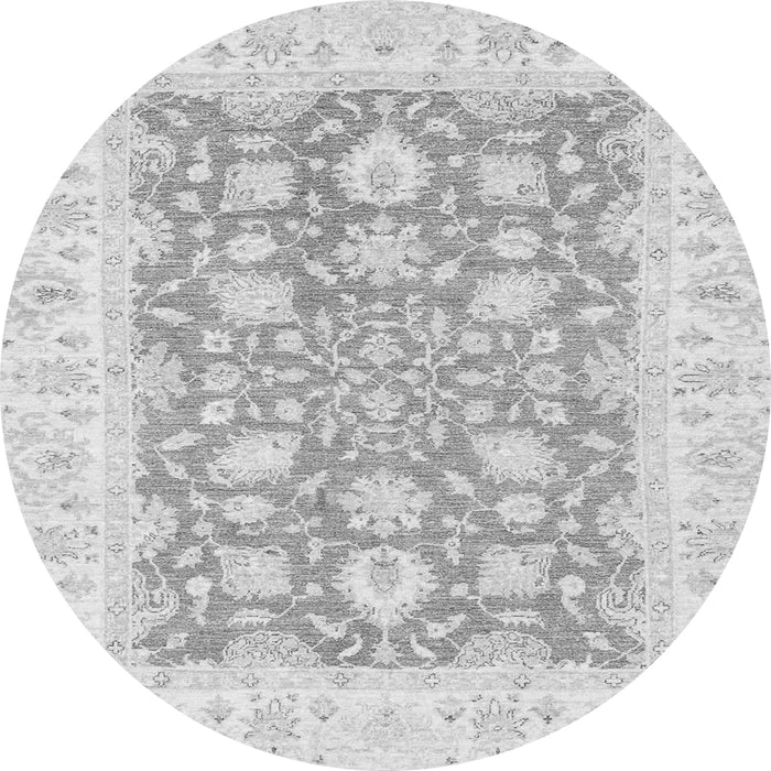Round Oriental Gray Traditional Rug, abs2956gry