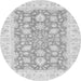 Round Oriental Gray Traditional Rug, abs2956gry