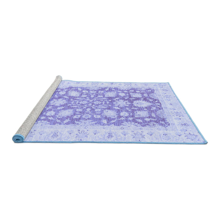 Sideview of Machine Washable Oriental Blue Traditional Rug, wshabs2956blu