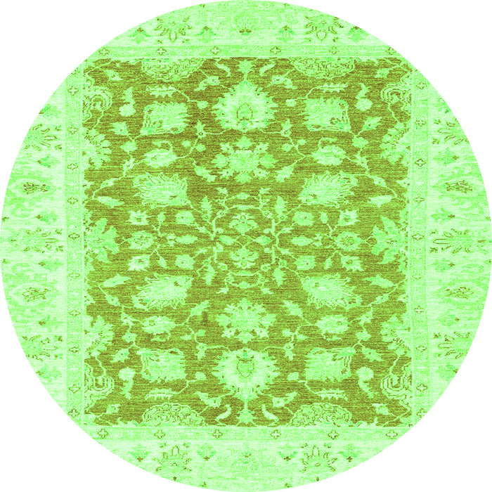 Round Oriental Green Traditional Rug, abs2956grn