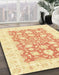 Abstract Sun Yellow Oriental Rug in Family Room, abs2956