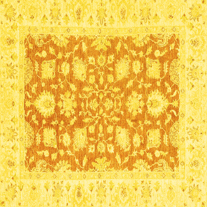 Square Oriental Yellow Traditional Rug, abs2956yw