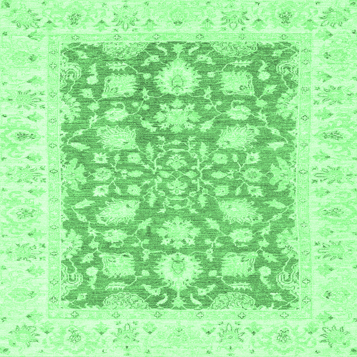 Square Oriental Emerald Green Traditional Rug, abs2956emgrn