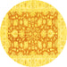 Round Oriental Yellow Traditional Rug, abs2956yw