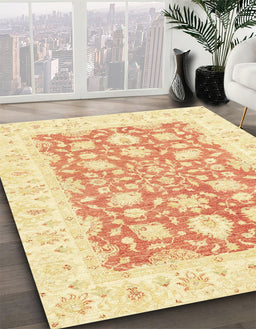 Machine Washable Abstract Sun Yellow Rug in a Family Room, wshabs2956