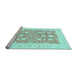 Sideview of Machine Washable Oriental Light Blue Traditional Rug, wshabs2956lblu