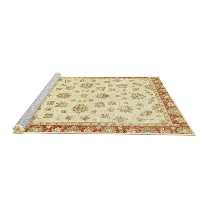 Sideview of Machine Washable Abstract Yellow Rug, wshabs2957
