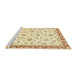 Sideview of Machine Washable Abstract Yellow Rug, wshabs2957