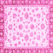 Square Oriental Pink Traditional Rug, abs2957pnk