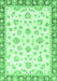 Machine Washable Oriental Emerald Green Traditional Area Rugs, wshabs2957emgrn