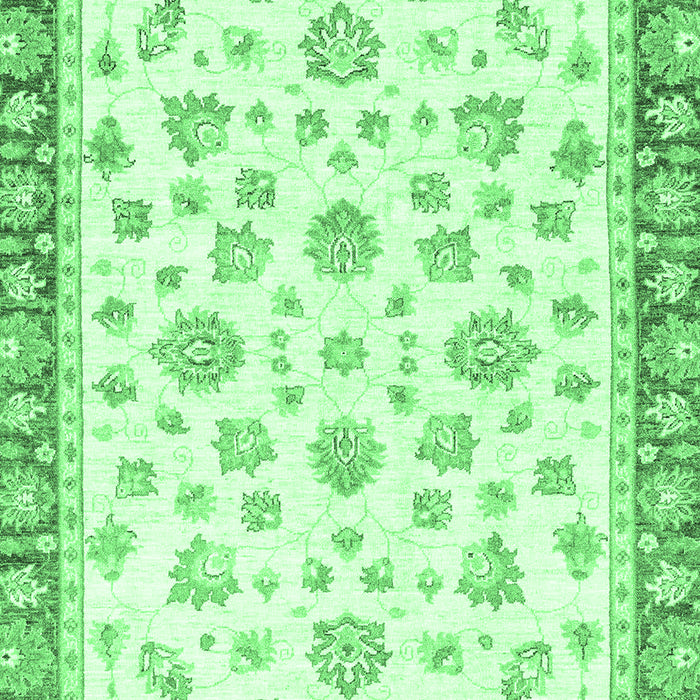 Machine Washable Oriental Emerald Green Traditional Area Rugs, wshabs2957emgrn